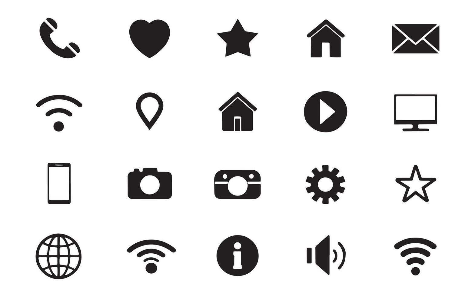 Modern Icon Collection Featuring Communication and Toolsk vector
