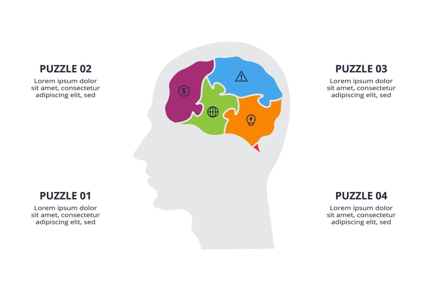 Puzzle infographic with 4 elements presentations vector