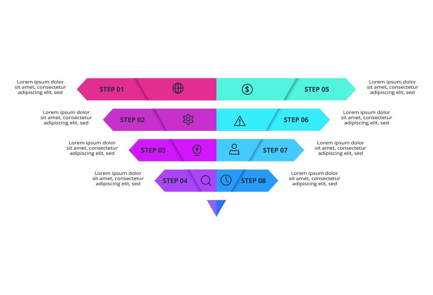Creative concept for infographic with 8 steps, options, parts or processes. Business vector