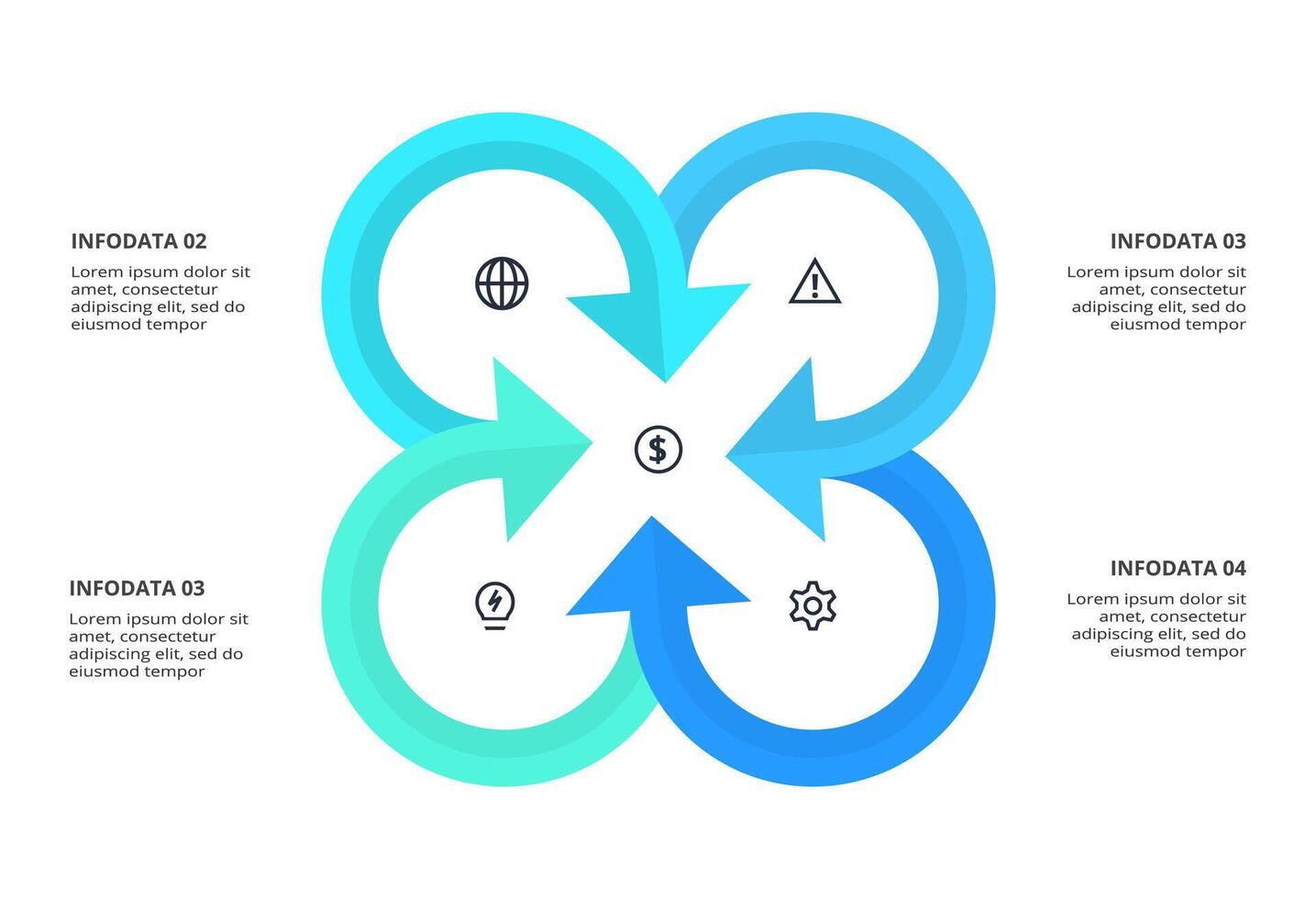 Infographic with 4 steps, options, parts or processes. vector