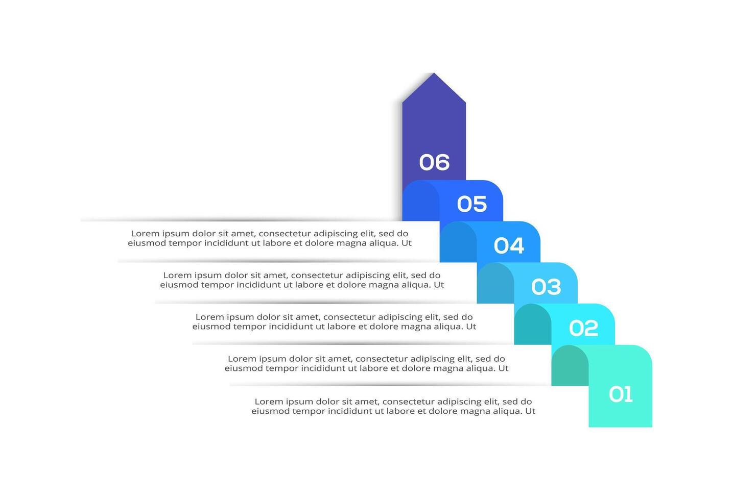 Creative concept for infographic with 6 steps. Business data visualization. vector