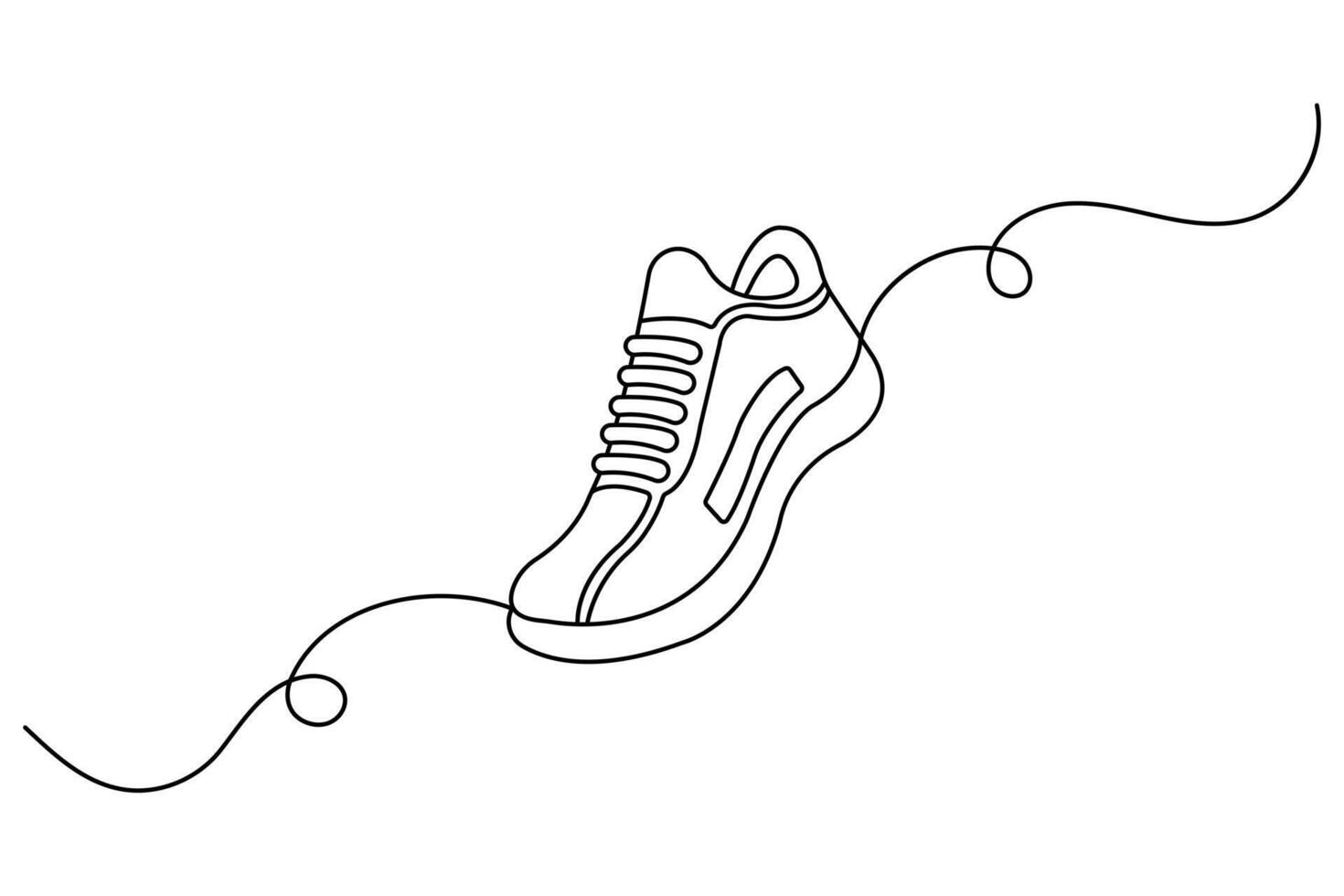 Shoe continuous one line art drawing with white background vector