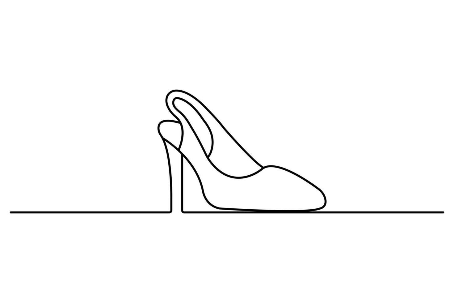 shoe continuous single line icon design with editable Stroke. vector