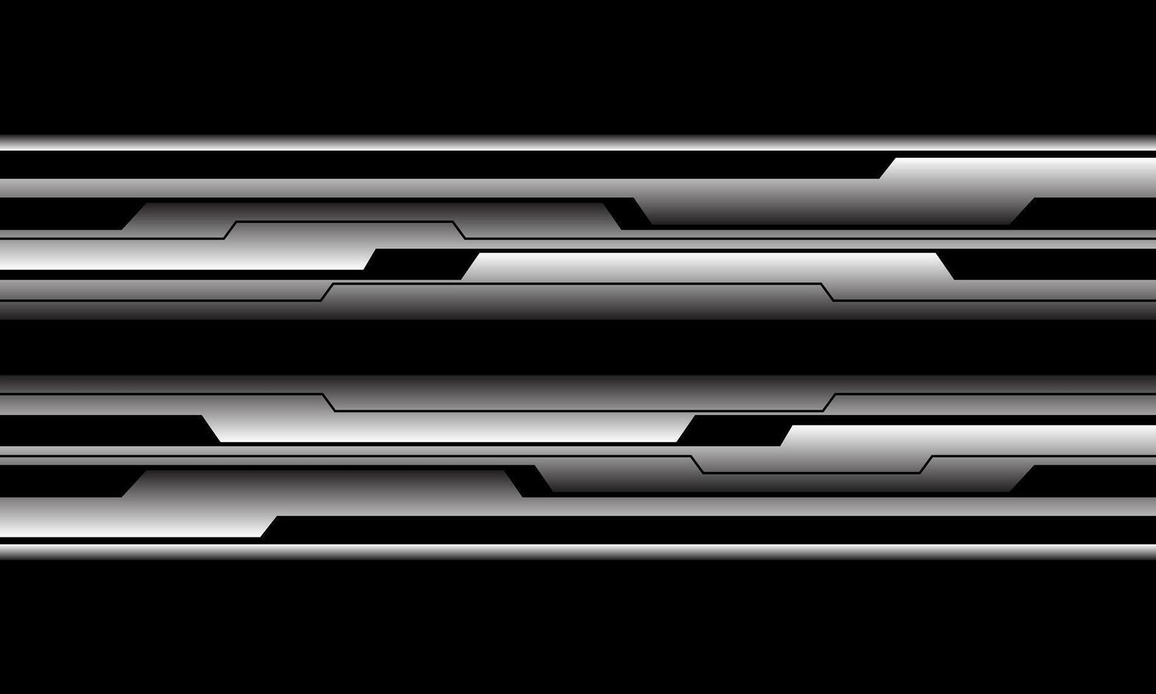 Abstract silver black cyber technology futuristic style geometric creative background vector