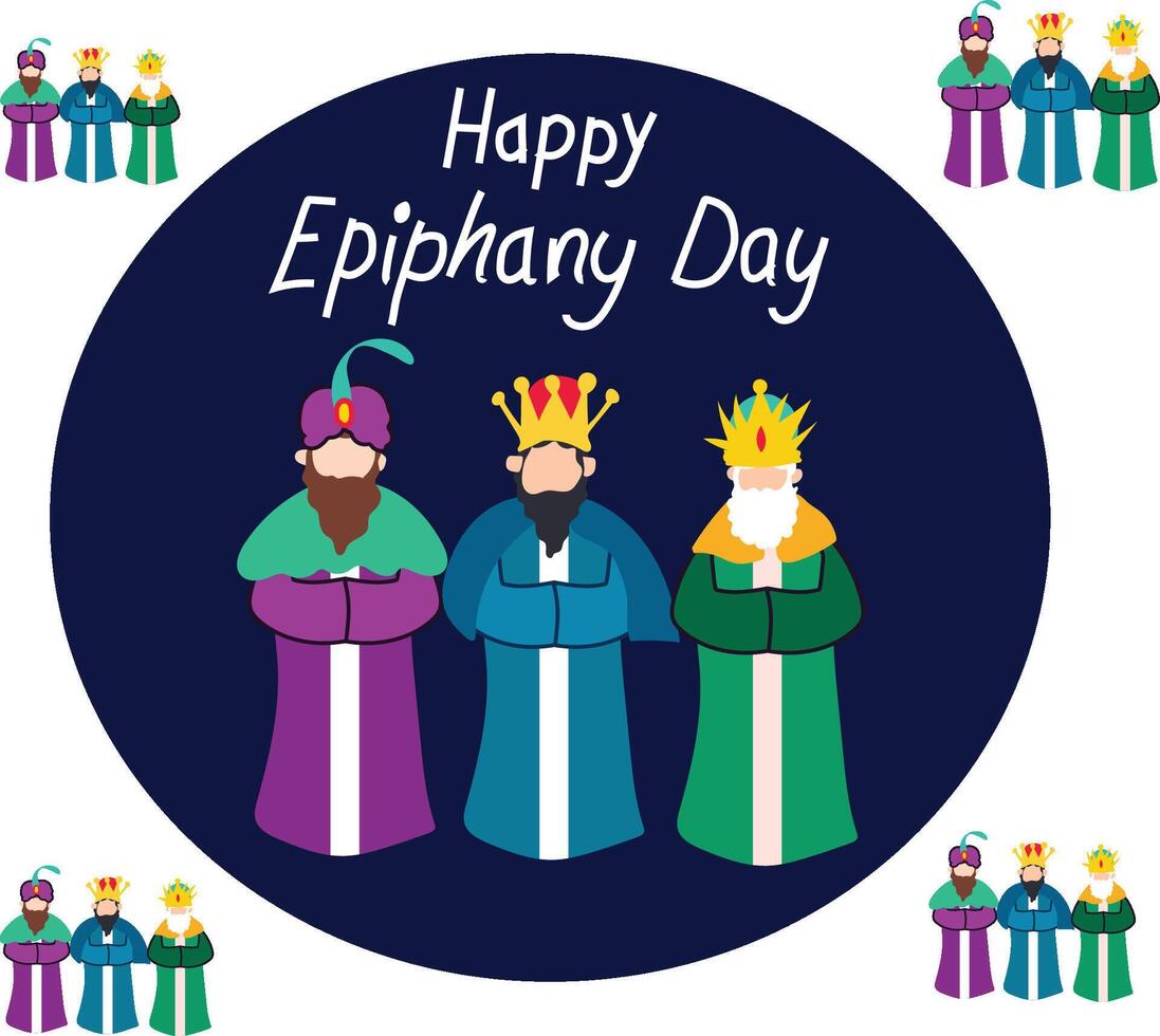 Happy epiphany sets vector