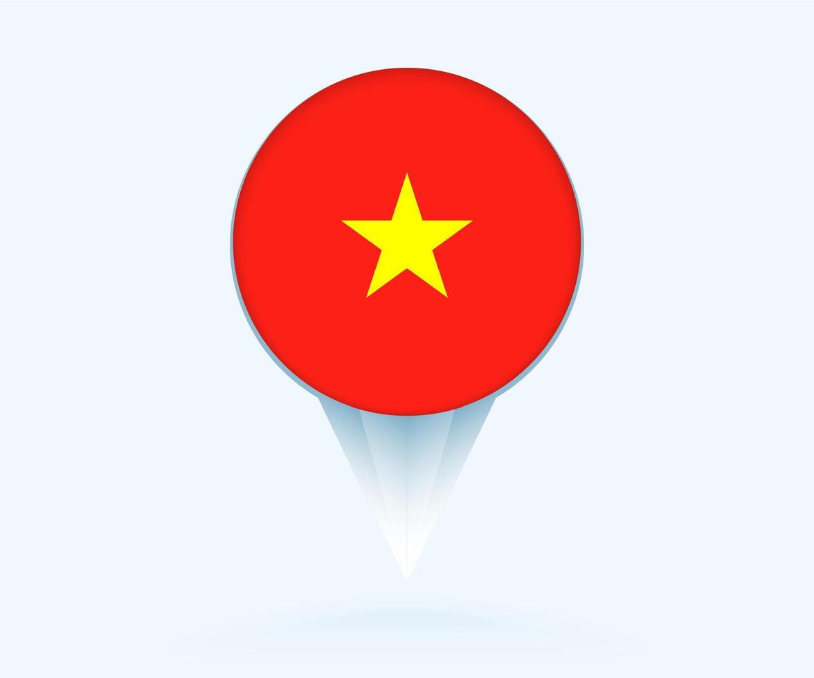 Map pointer with flag of Vietnam. vector