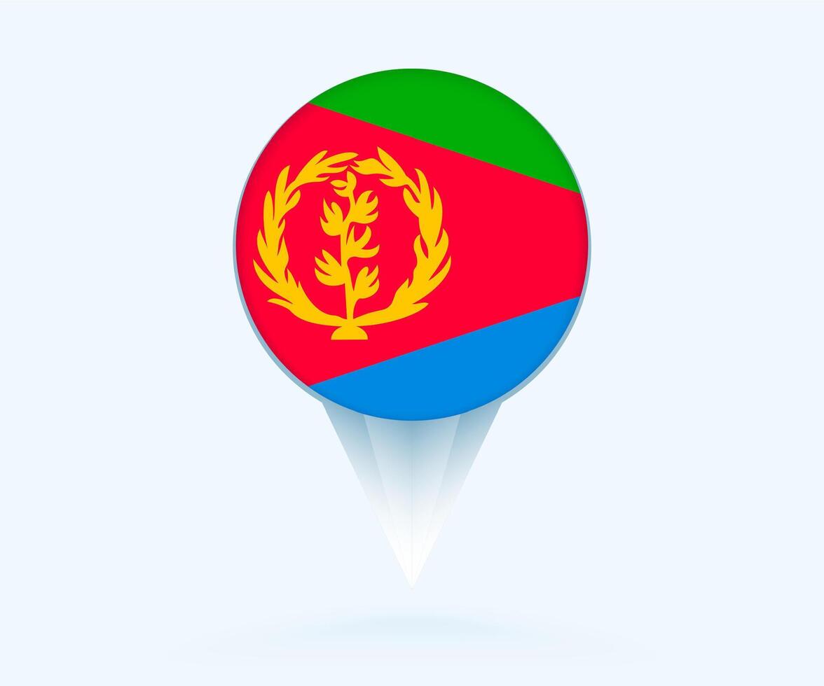 Map pointer with flag of Eritrea. vector
