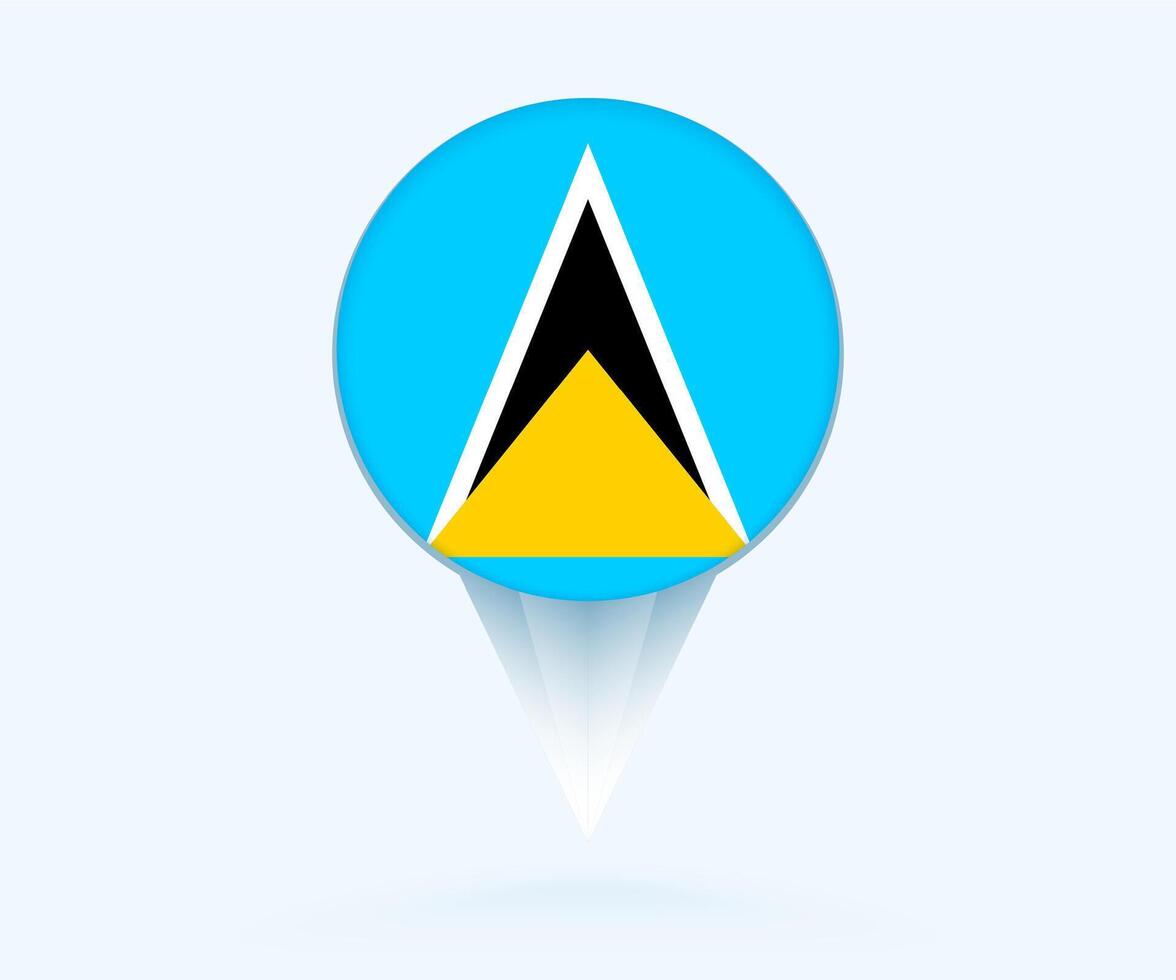 Map pointer with flag of Saint Lucia. vector