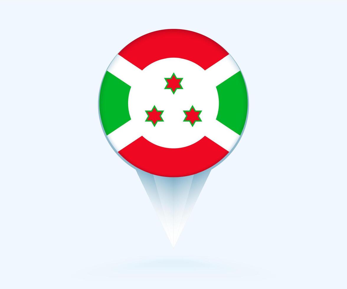 Map pointer with flag of Burundi. vector