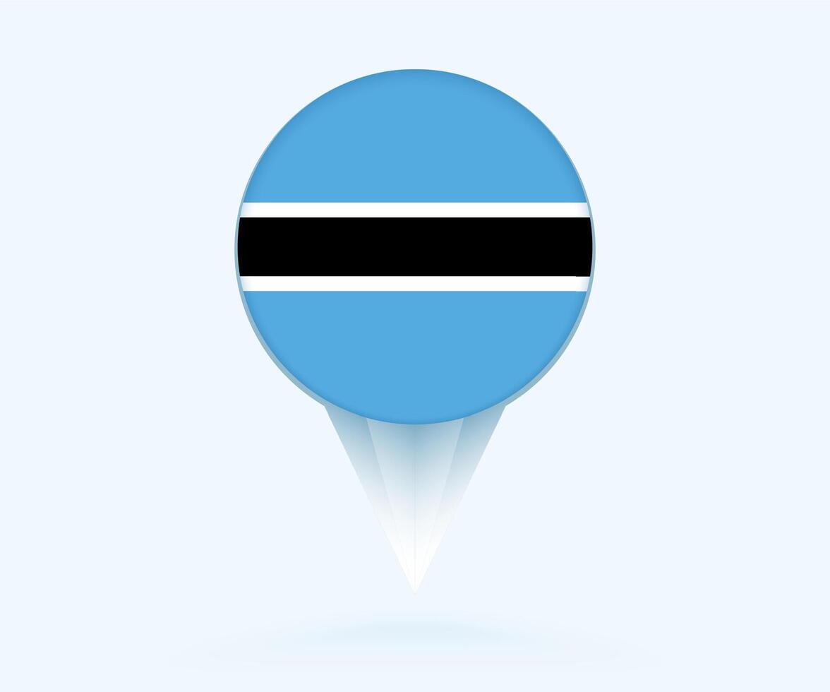 Map pointer with flag of Botswana. vector