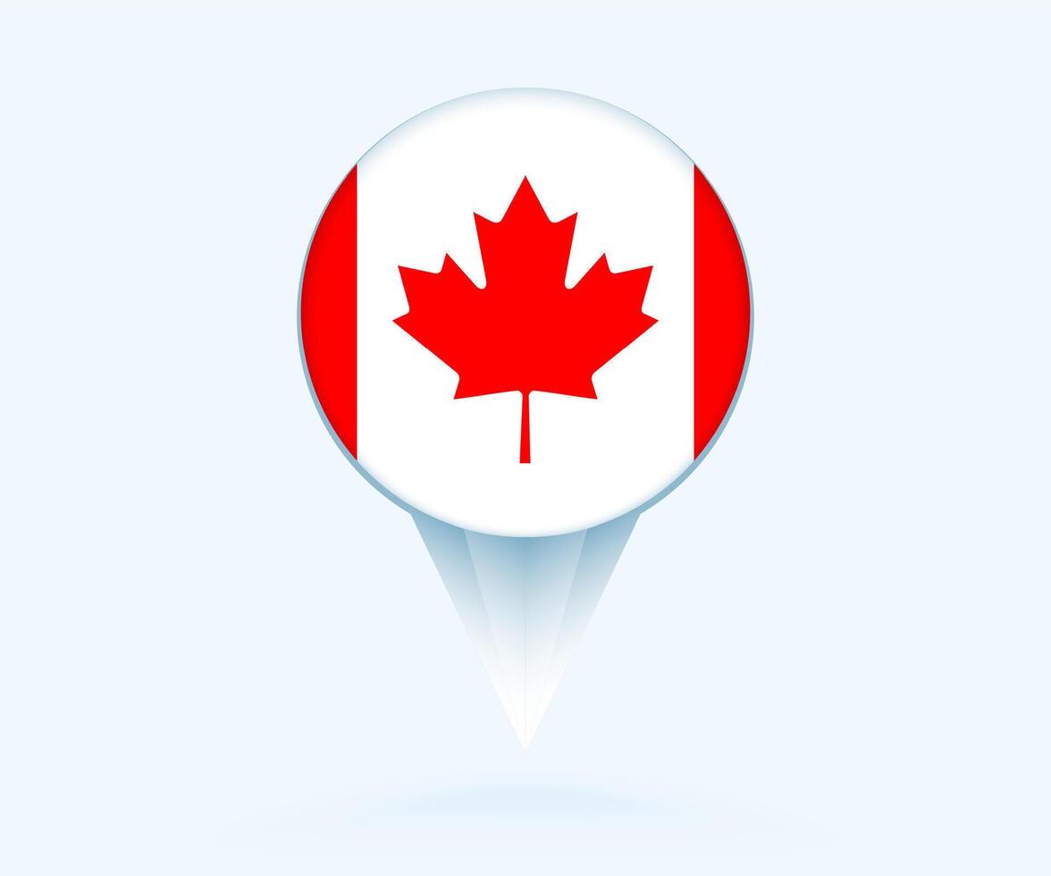Map pointer with flag of Canada. vector