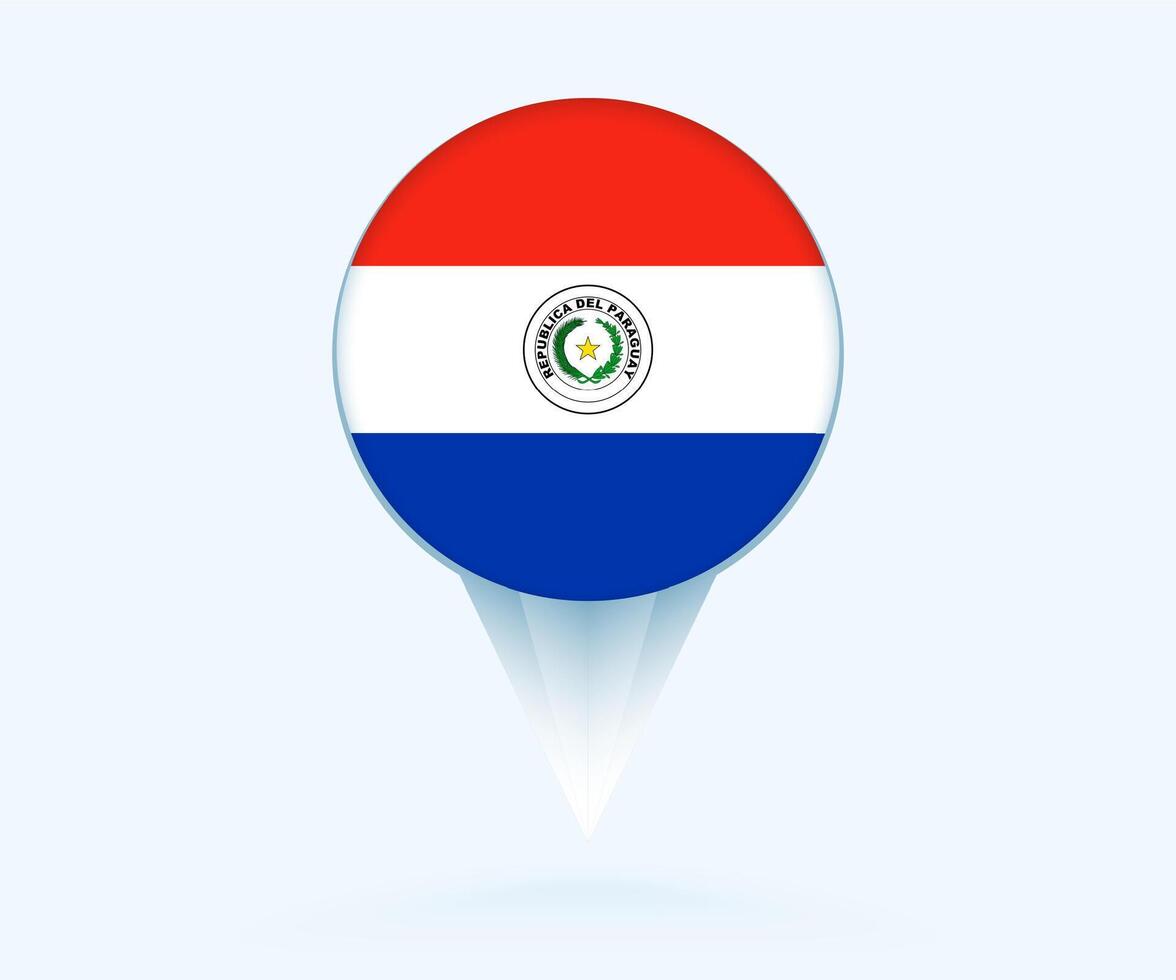 Map pointer with flag of Paraguay. vector