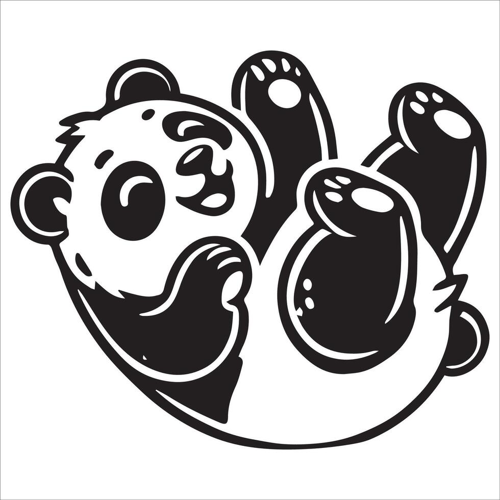 Serene Sleeping Panda Silhouette Art vector