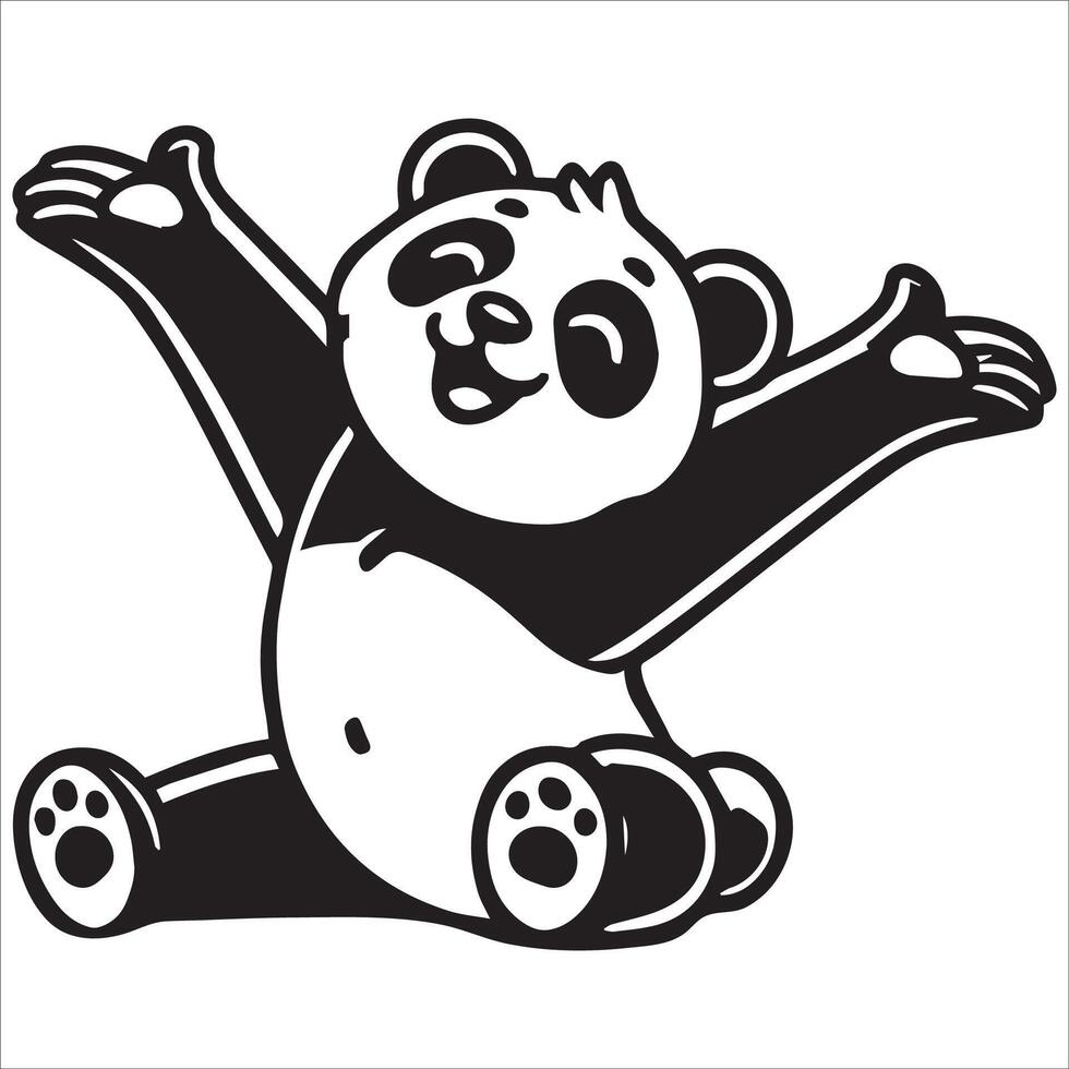 Cute Panda in Lotus Pose Cartoon Design vector