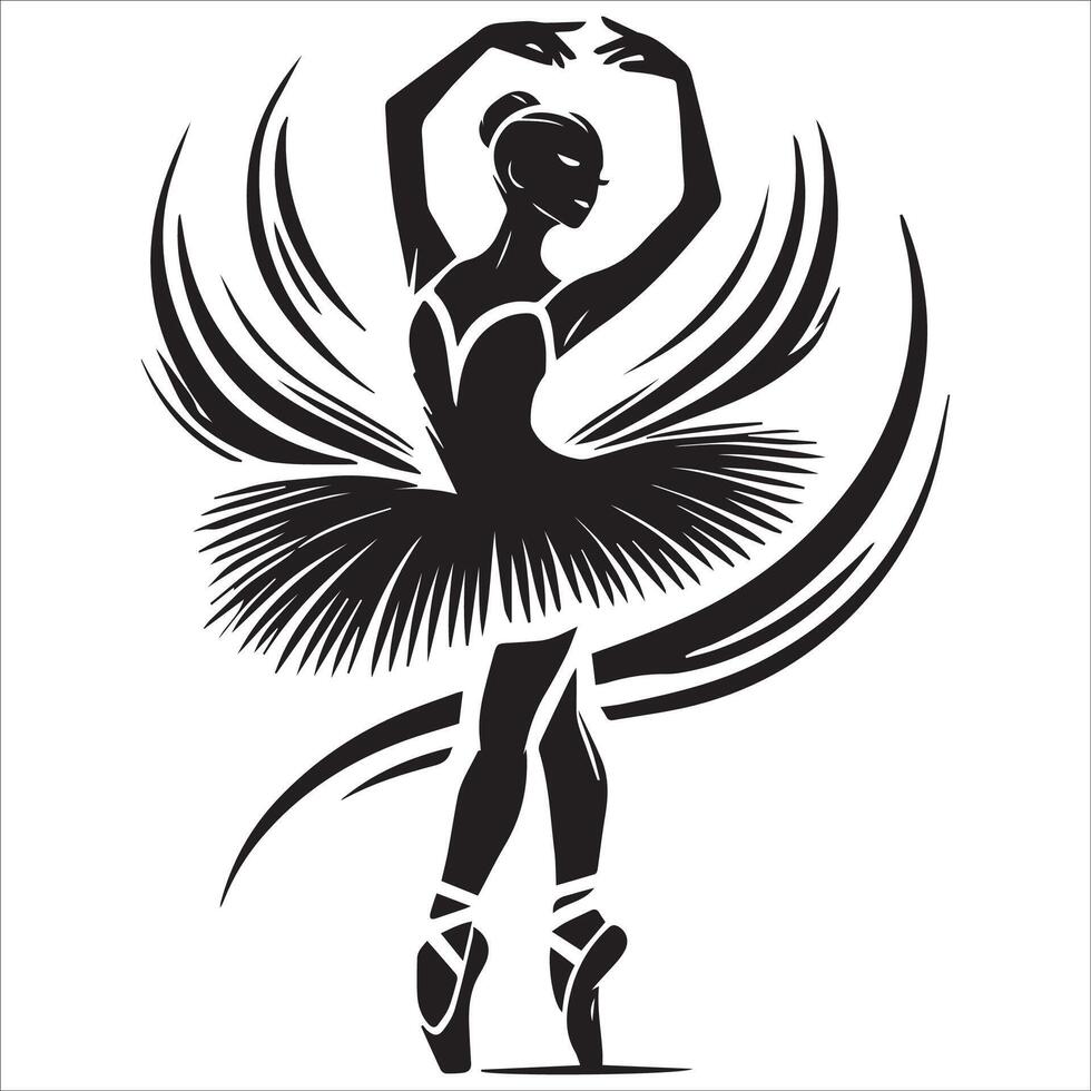 Graceful Ballet Dancer Silhouette Design vector