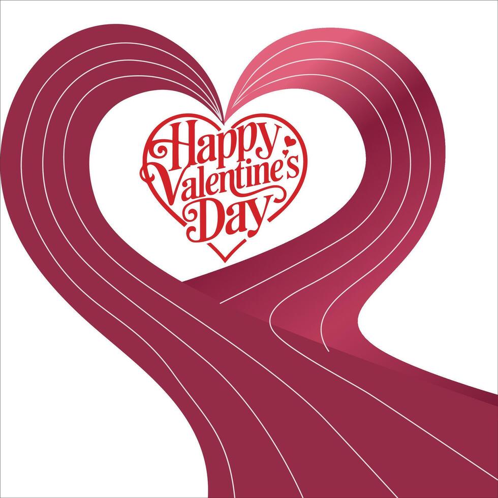 Modern Valentine's Day Typography Illustration vector
