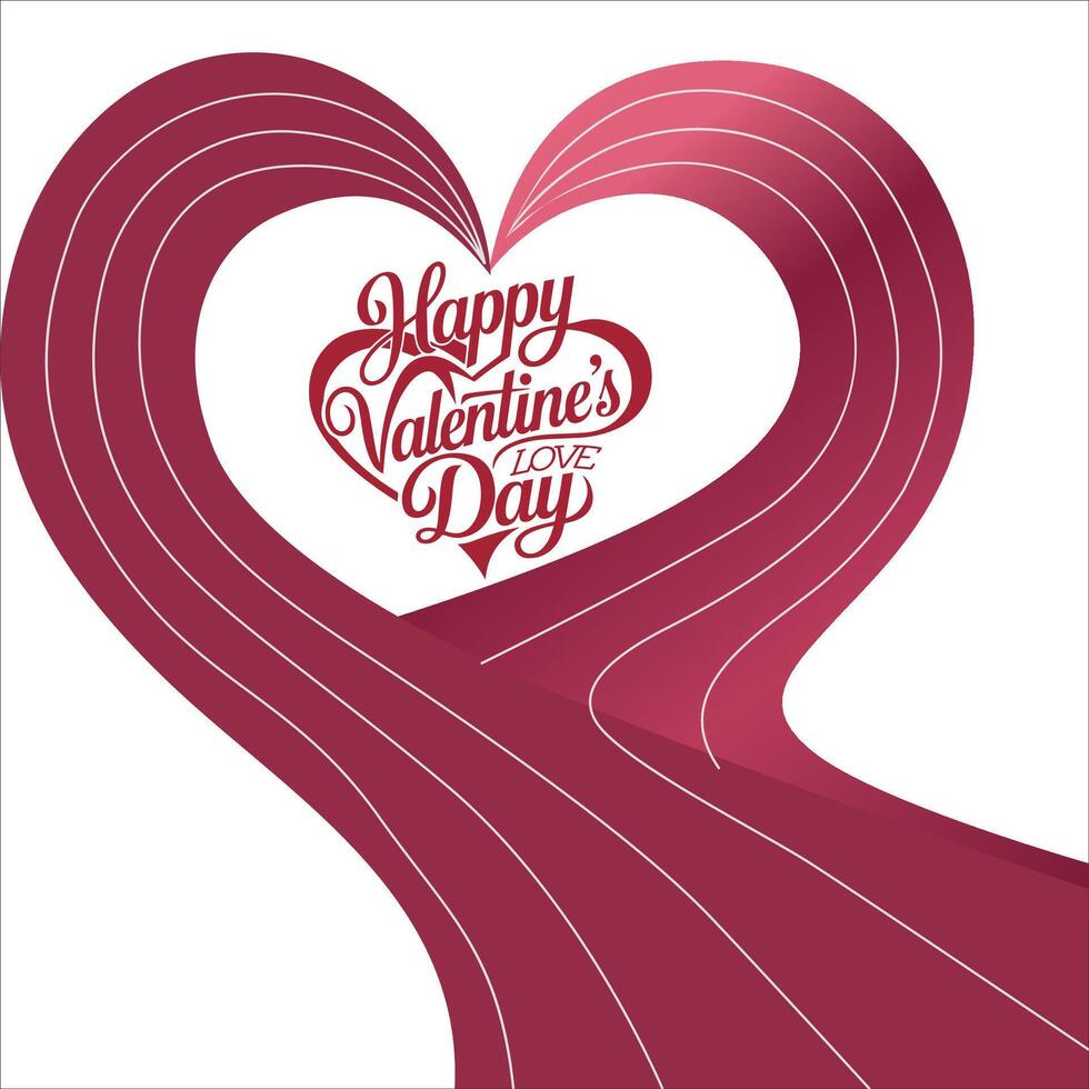 Stylish Valentine's Day Typography Artwork vector