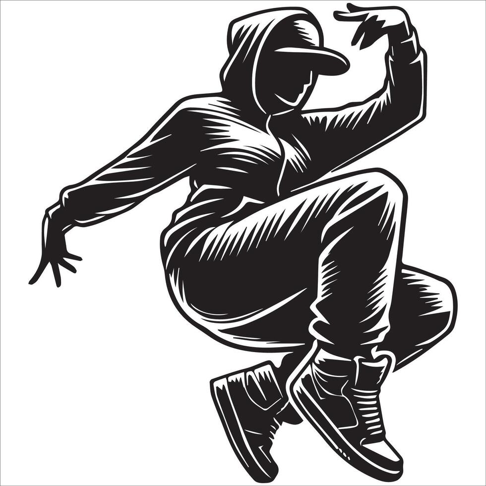 Street Dance Hip-Hop Silhouette Illustration vector
