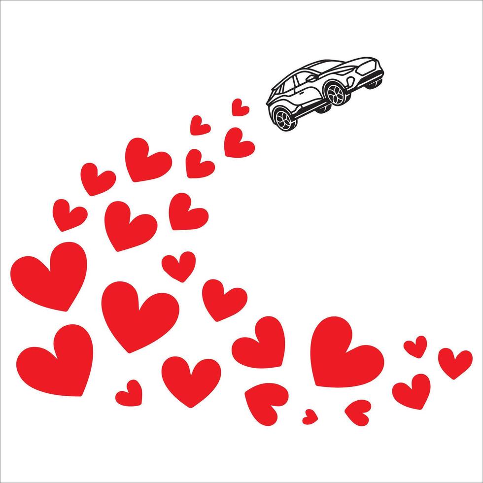 Car Plane of Love vector
