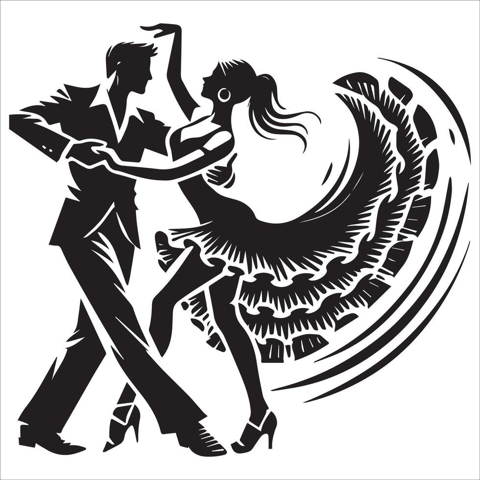 Romantic Dance Silhouette Art vector