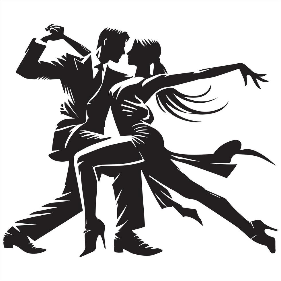 Tango Dance Silhouette vector