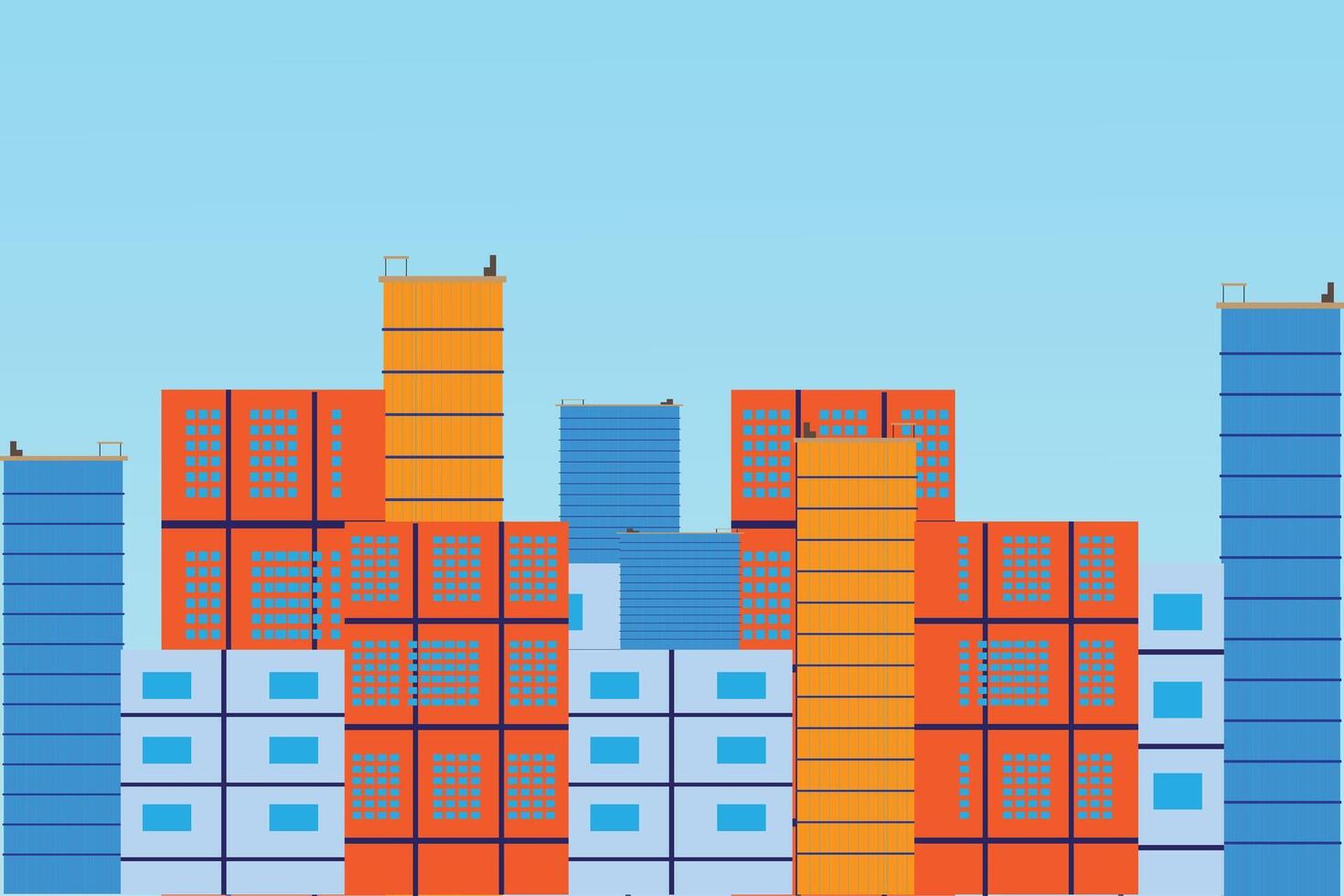 city bulding design vector