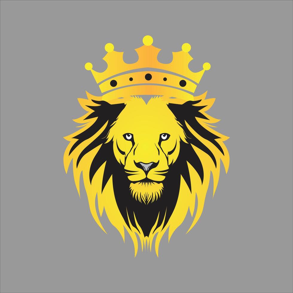 logo of royal king lion . vector