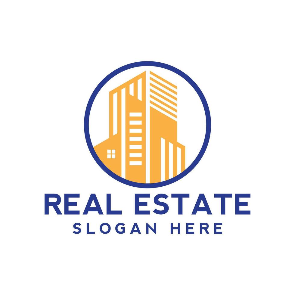 real estate logo template Blue color, Real Estate Logo, house, stock Illustrator illustration vector