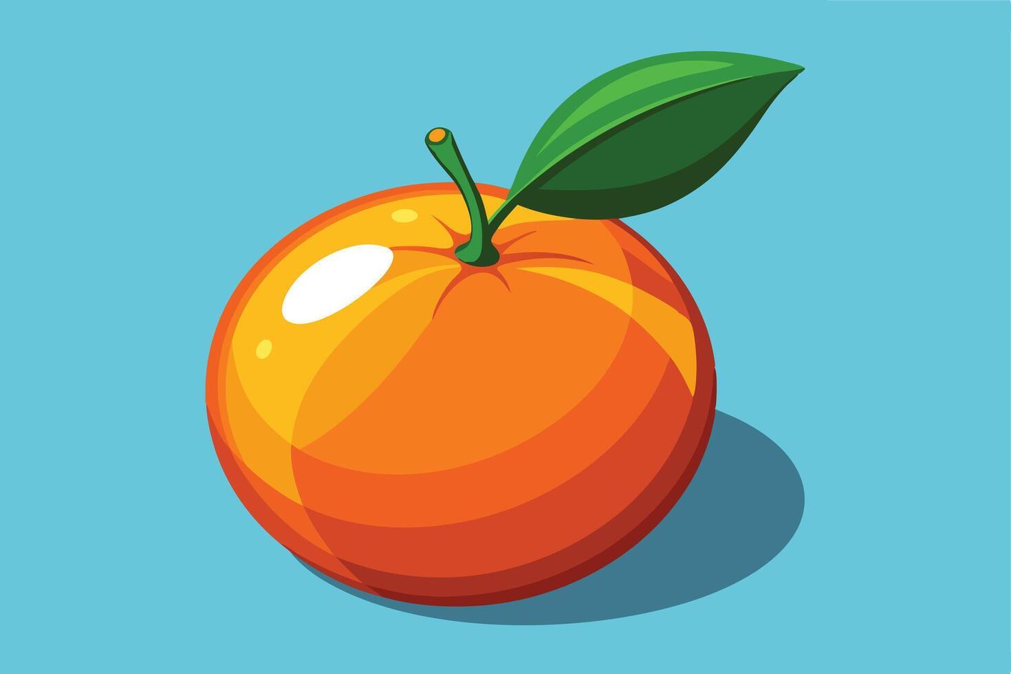 Vibrant illustration of a single orange. vector