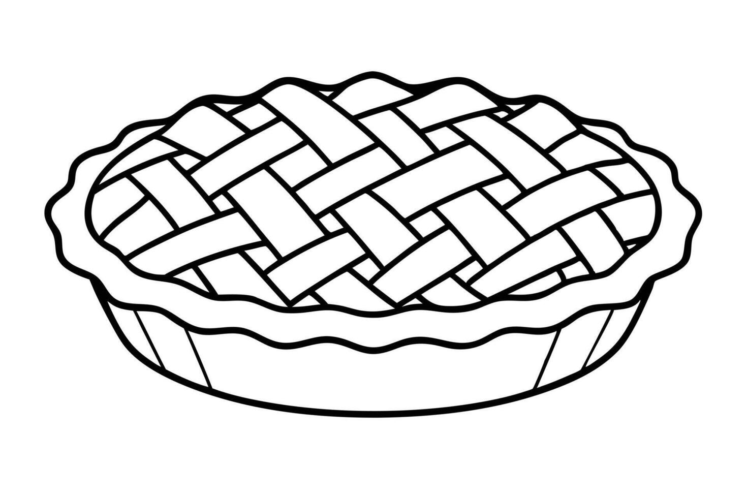 Simple Black and White Illustration of a Classic Pie vector