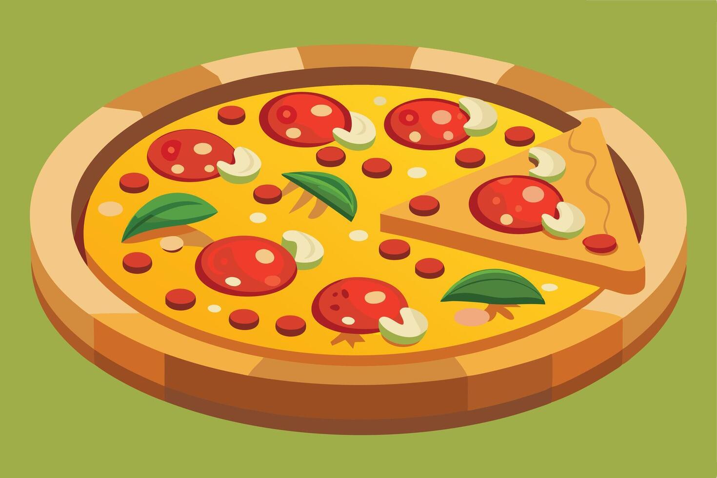 Delicious pepperoni pizza graphic illustration vector