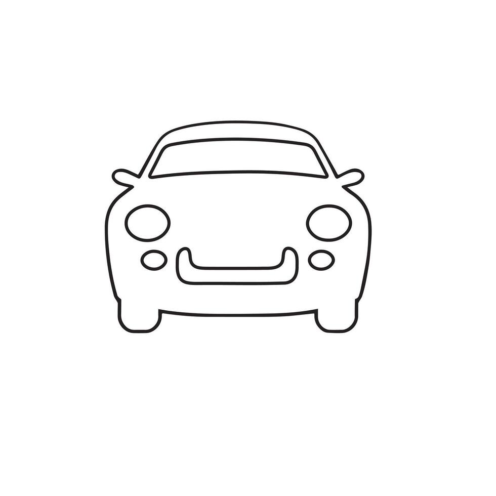 A private car front side icon on white background vector