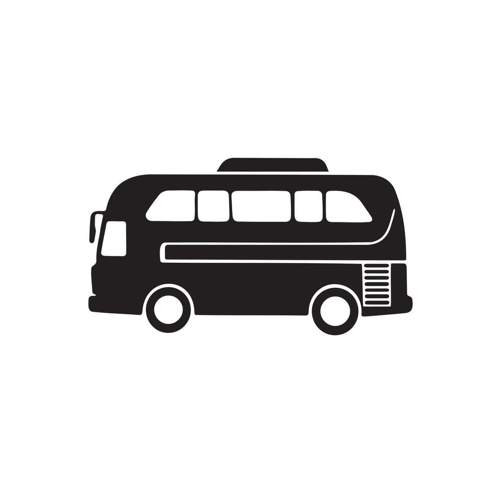 An old model bus icon on white background vector
