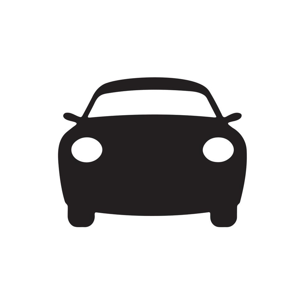 A private car front side silhouette on white background vector