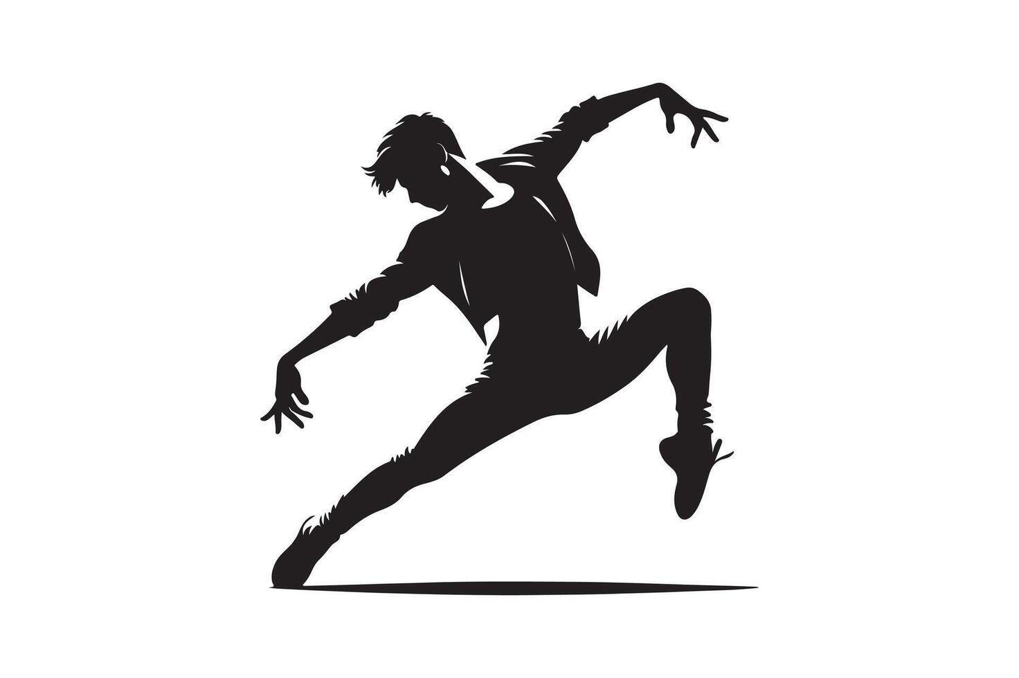a silhouette of a dancer in motion vector