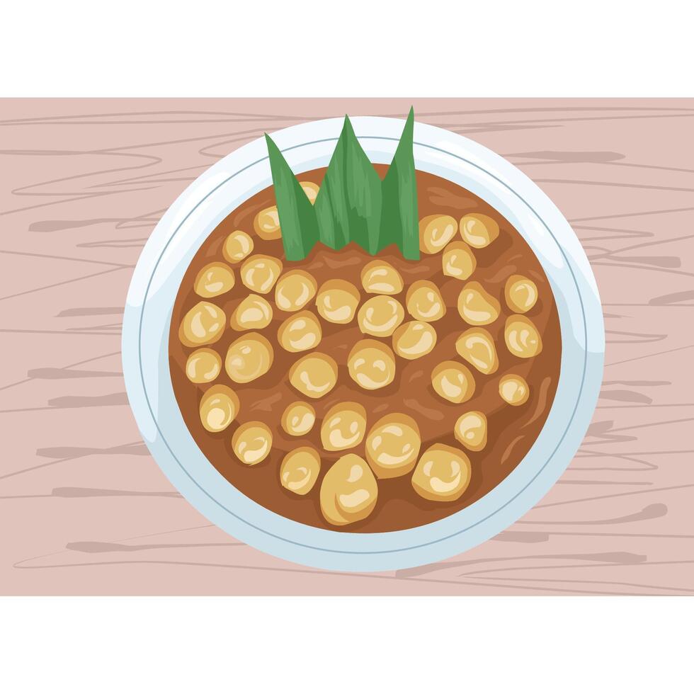 A plate of food with potatoes and green leaves vector