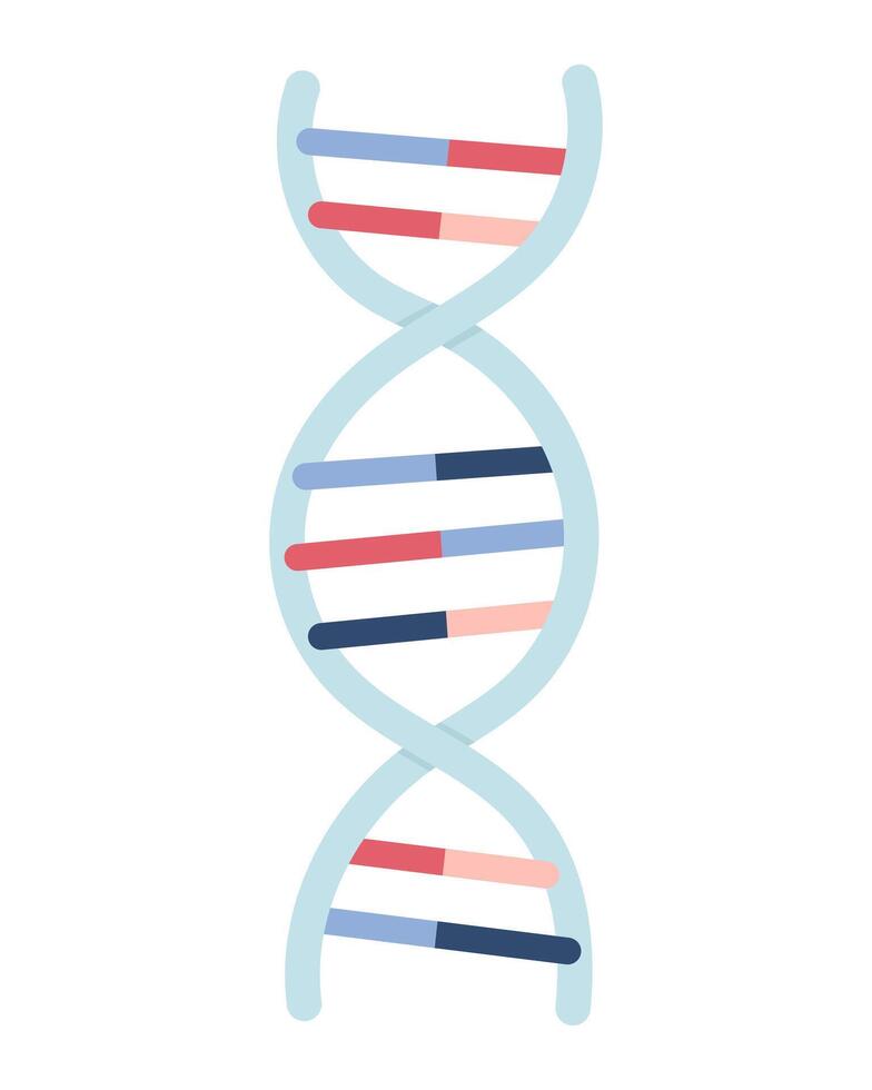 DNA illustration in cartoon flat style vector