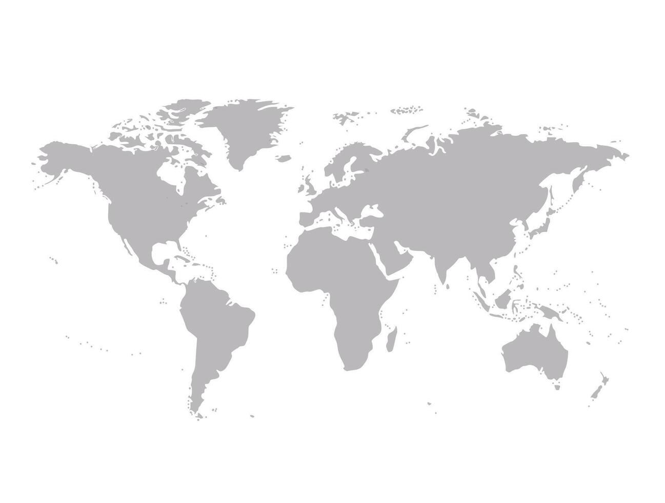 world map in gray color on white background illustration with details vector