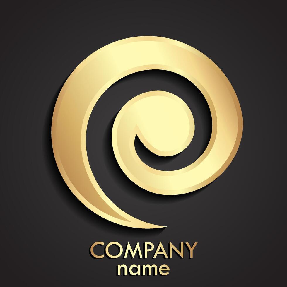 whirlpool 3d gold ornament logo vector