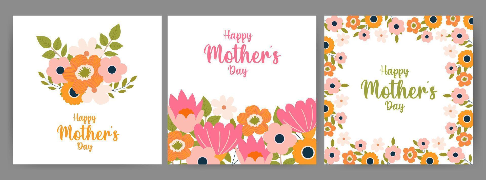 Happy mother's day design of flowers for card, invitation, poster, flyer, web design vector