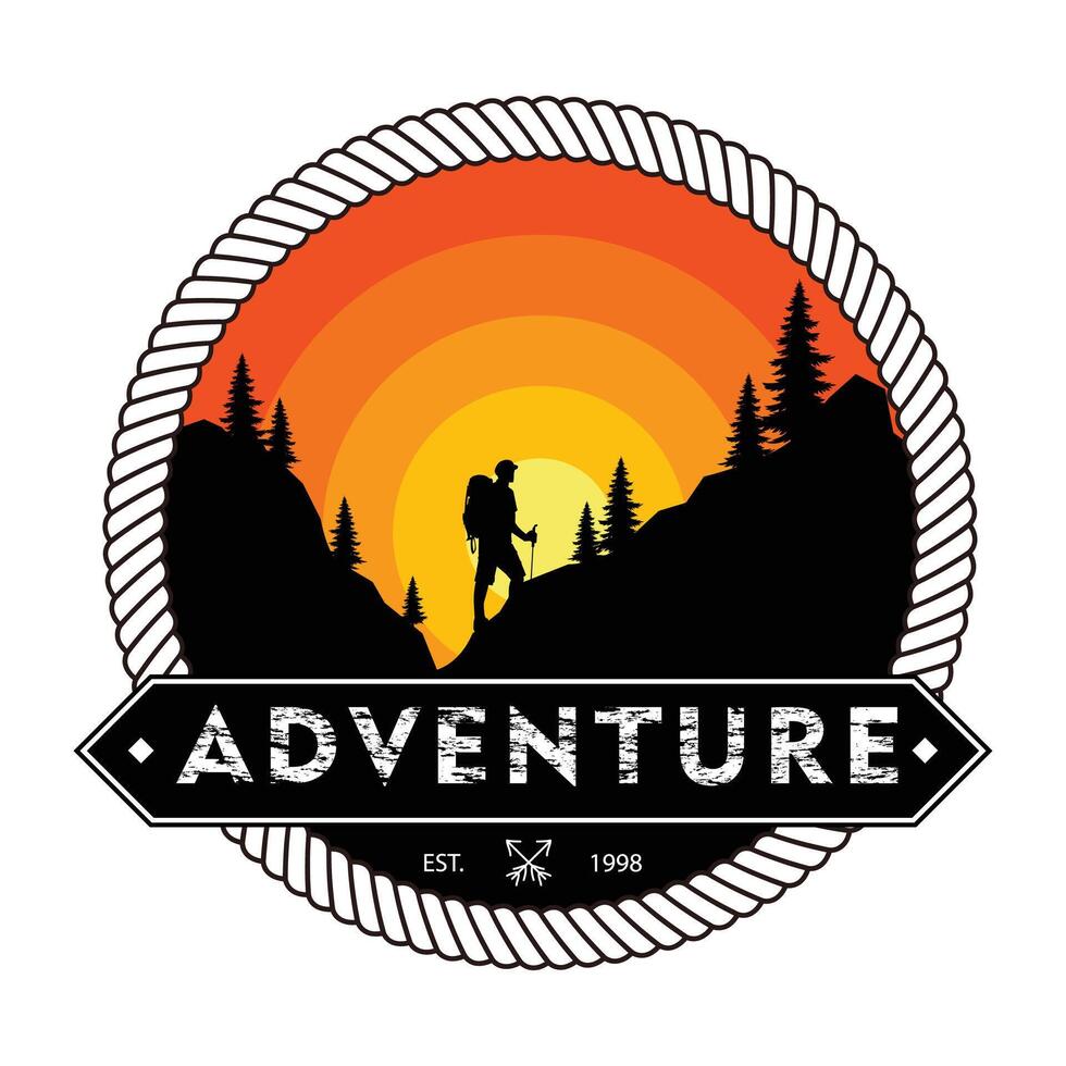 Adventure label on white background illustration. Eps 10 file. vector