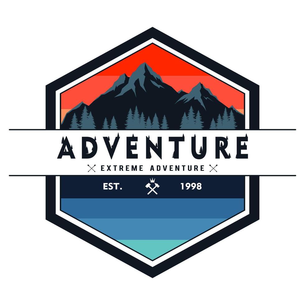 Vintage adventure logo, badge, label, emblem and design element vector