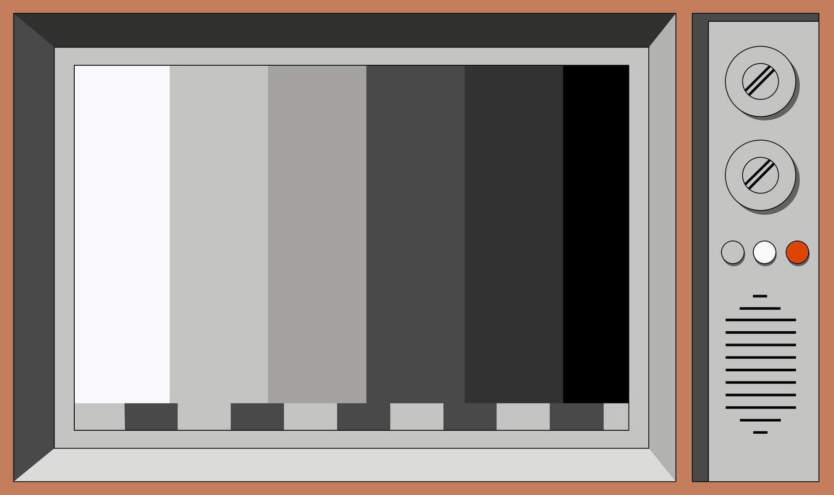 TV set Retro tv set background. Old-fashioned television box with static noise error on screen. vector