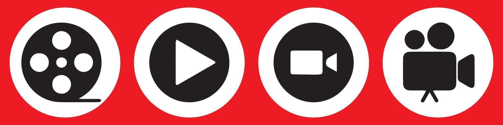 The digital media button is a symbol of easy communication. Play icon set. Illustration EPS 10 vector