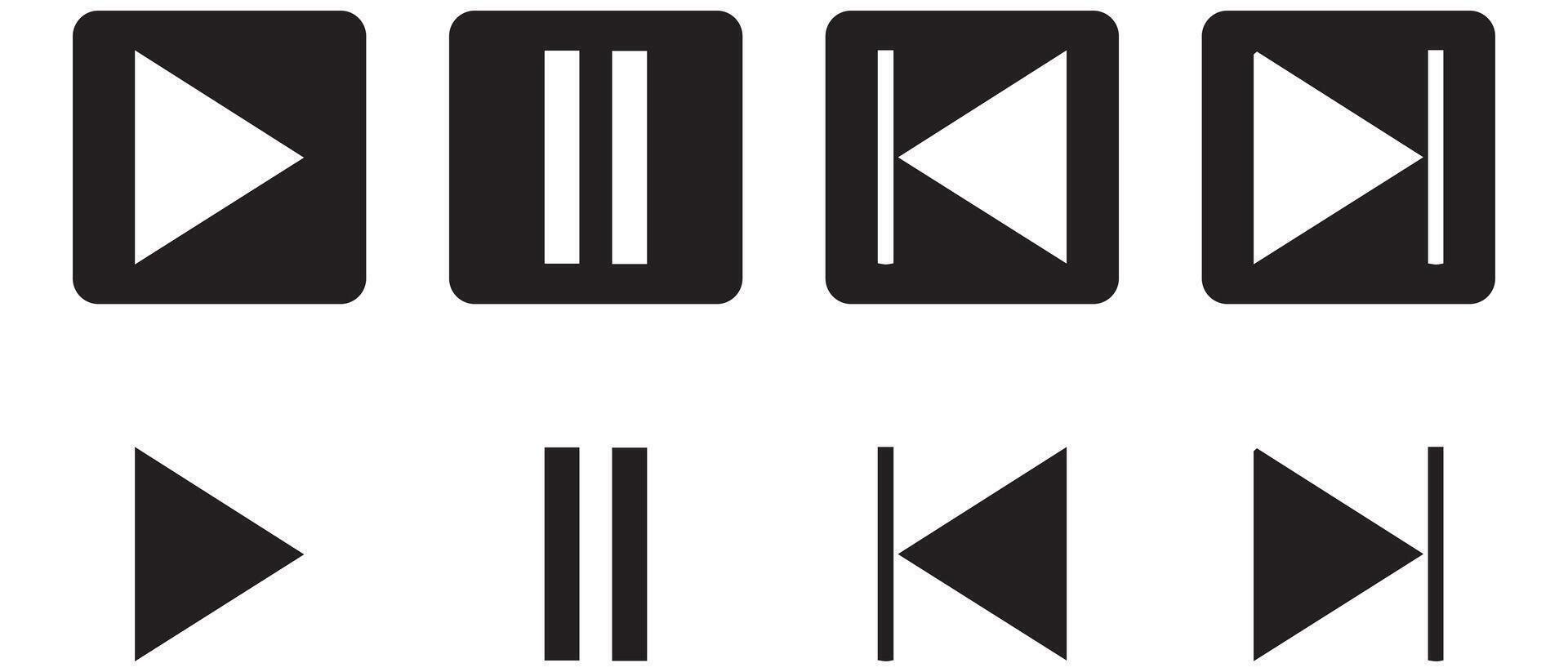 Play, pause, next button icon set vector