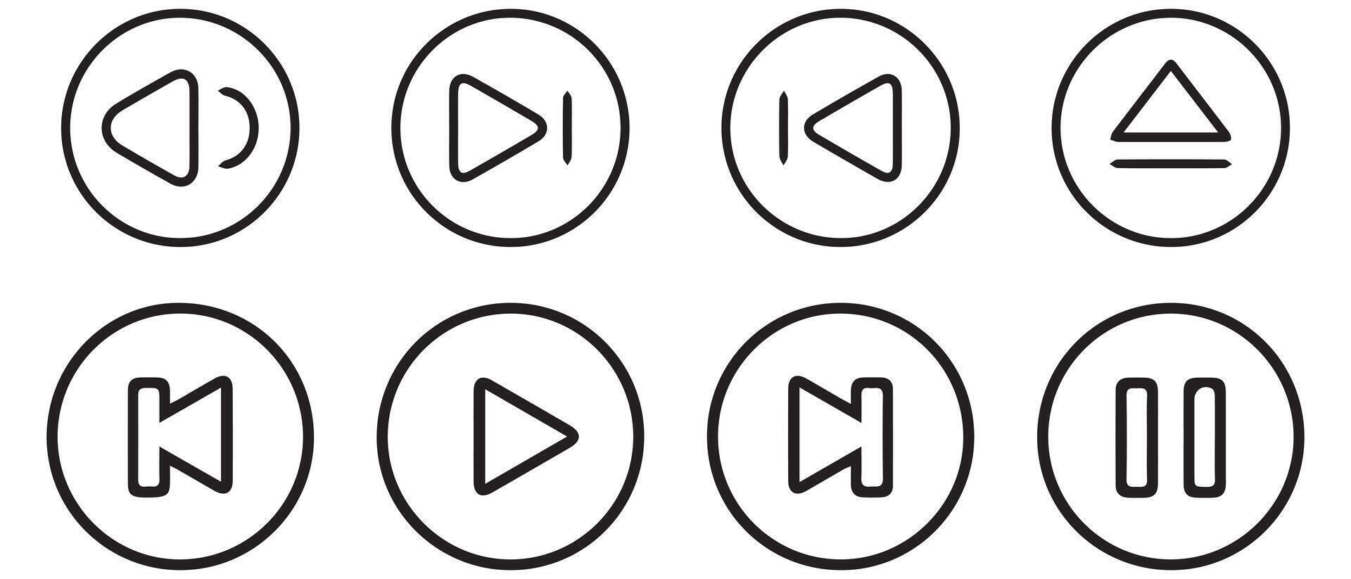 Transparent play button. Button icon set vector