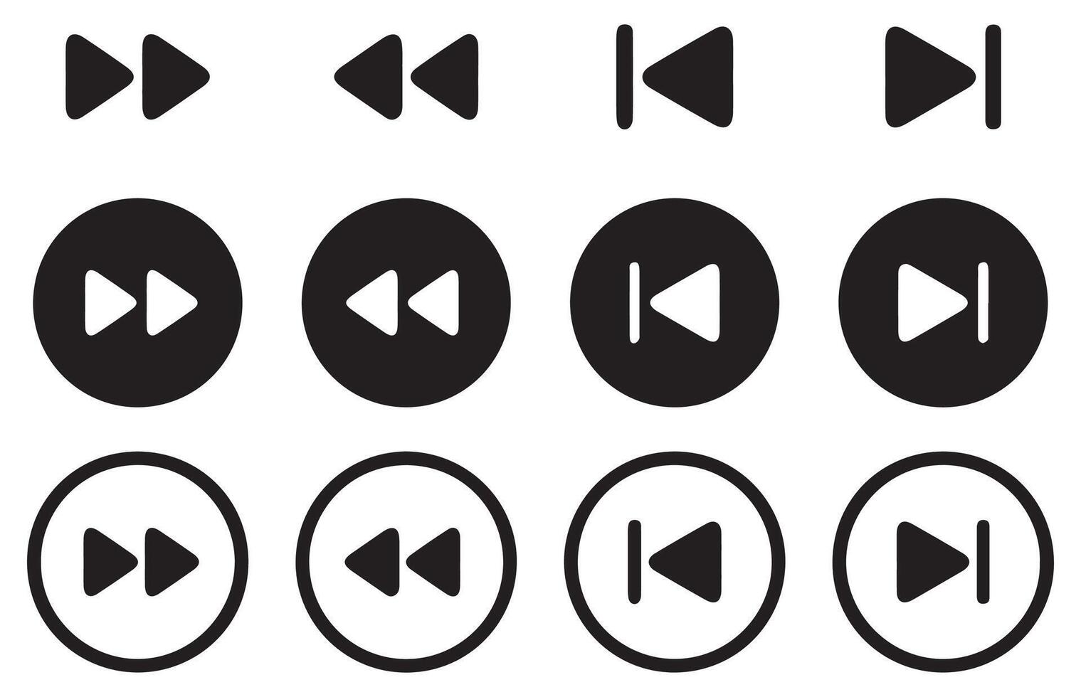 Illustration EPS 10. Set of play buttons icons vector