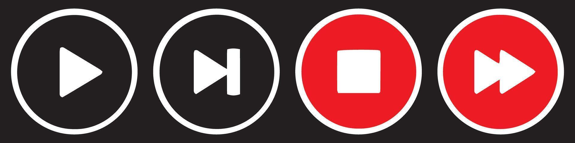 Play icon set. Symbol of digital media signal and interactivity. Illustration EPS 10 vector