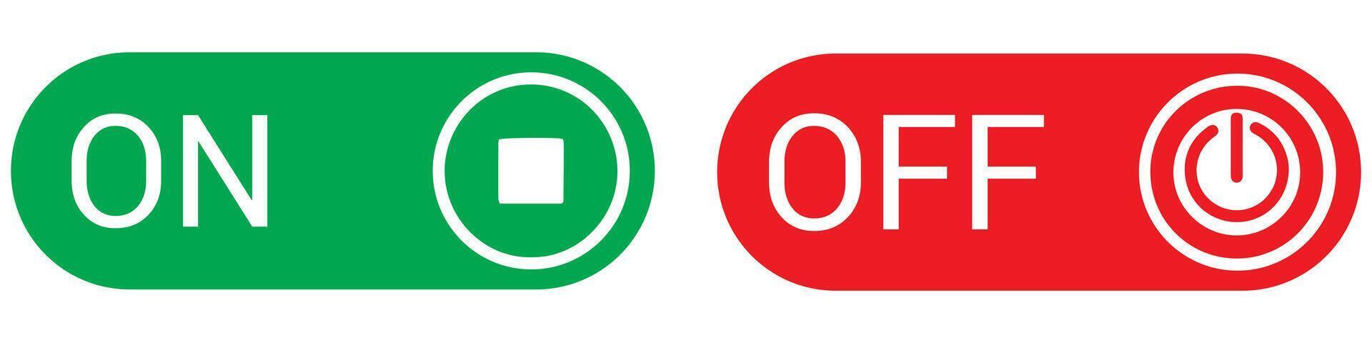 Illustration EPS 10. Stop button. Off. On. Audio player symbol. Push button icon vector