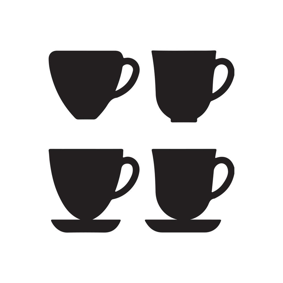Cup icon for coffee and tea silhouette Design vector